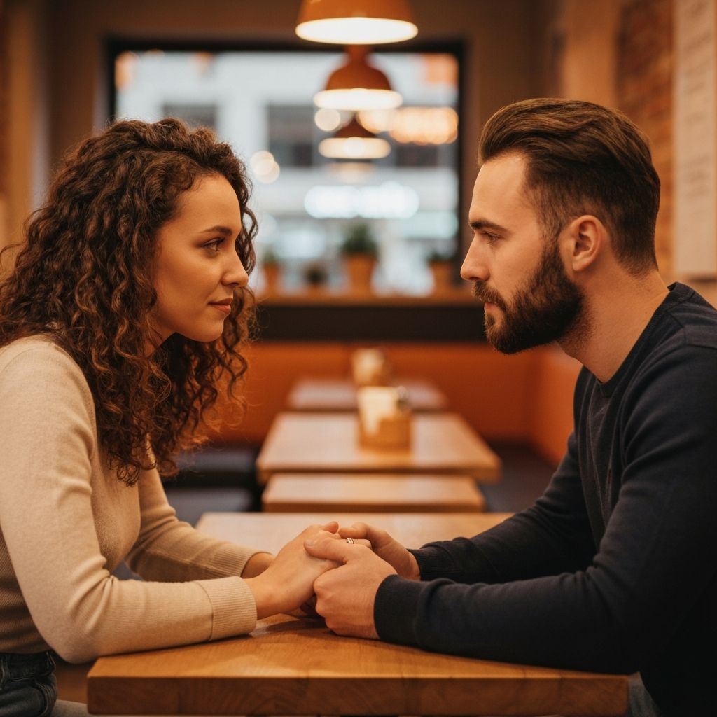 Пара общается и восстанавливает отношения